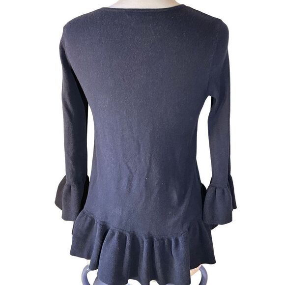 Lilly Pulitzer Adela Ruffle Hem Sweater, S. Navy. Lightweight, preppy - Picture 4 of 13